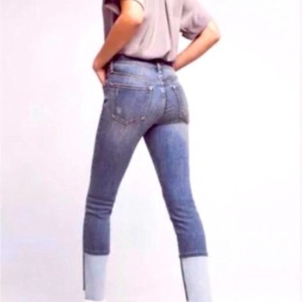 Anthropologie Pilcro Script Color Block Skinny Jean Size 25